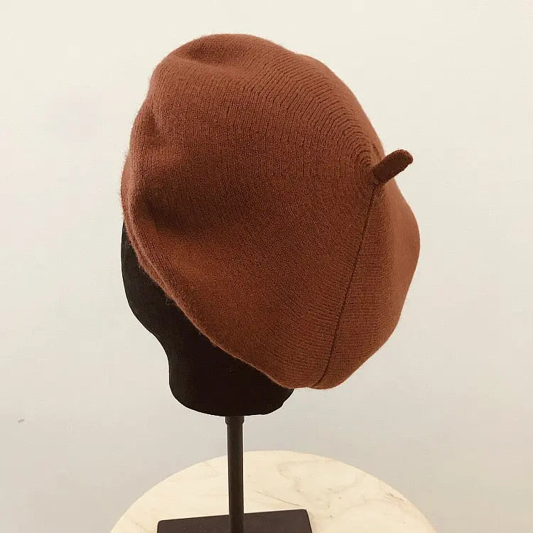 Women retro warm knitting artist hat casual pumpkin hat - Venus Trendy Fashion Online