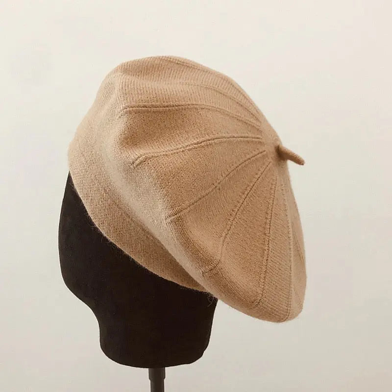 Women retro warm knitting artist hat casual pumpkin hat - Venus Trendy Fashion Online