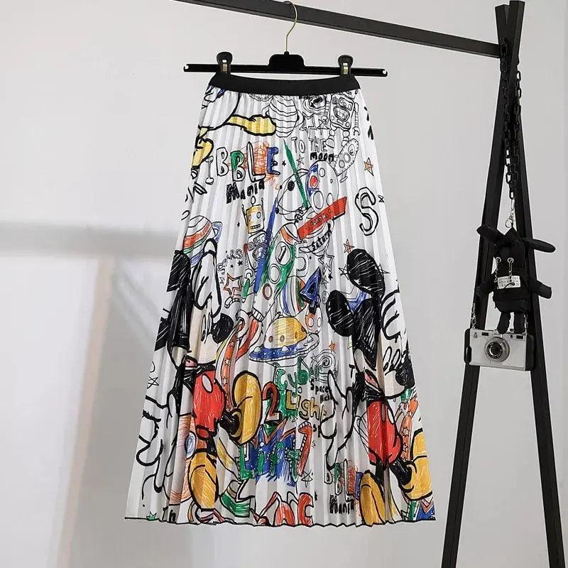 Women's Cartoon Printed Midi Long Skirts - Venus Trendy Fashion Online