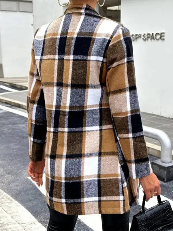 Women's new autumn and winter plaid woolen jacket Venus Trendy Fashion Online