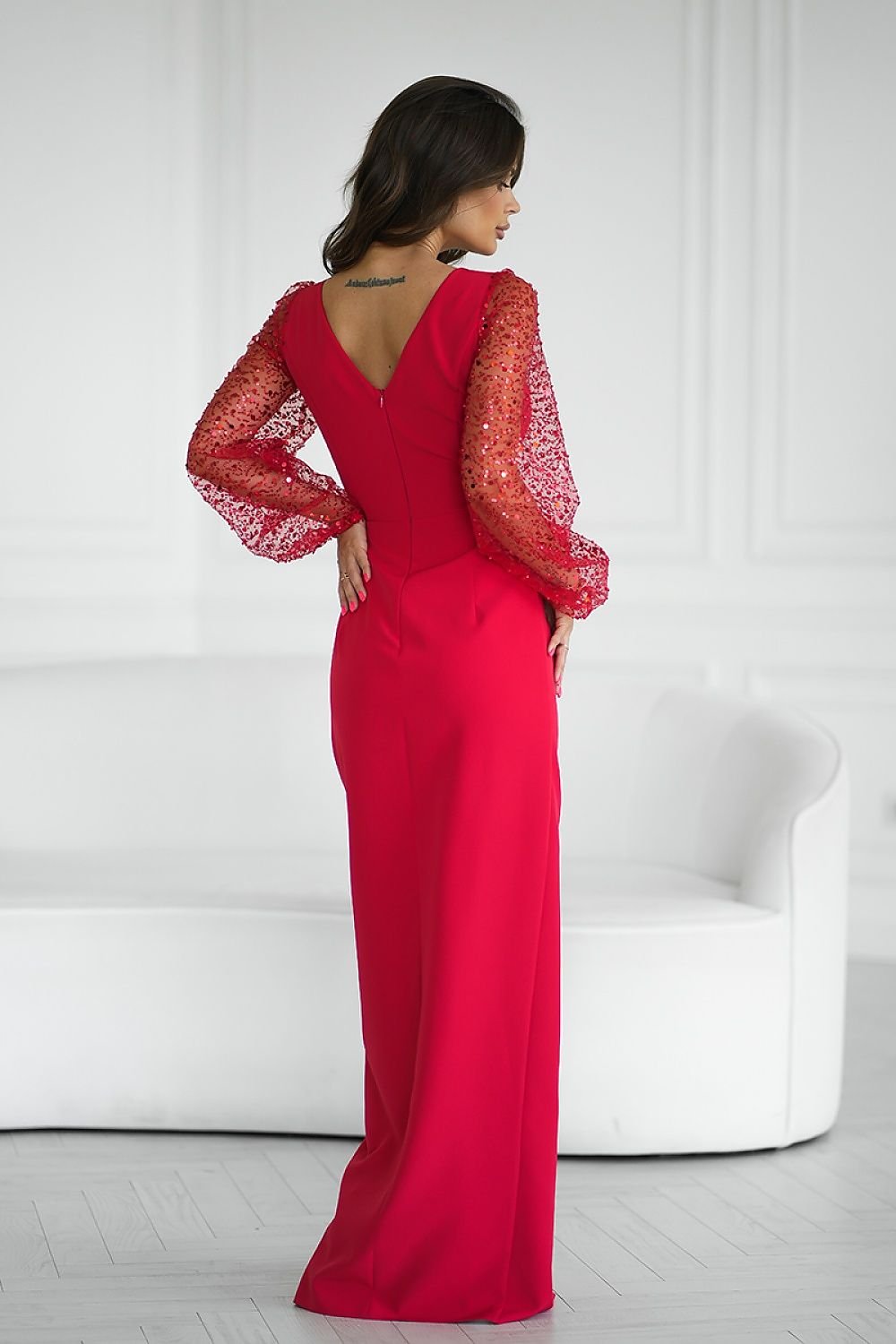 Trendy Two Sequin Sleeves Evening dress - Venus Trendy Fashion Online