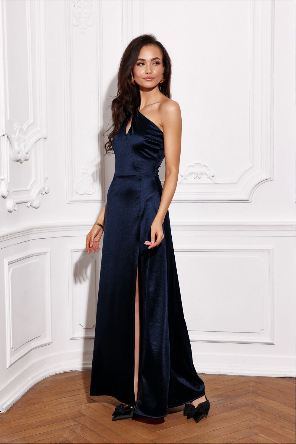 Trendy Satin Maxi Long dress