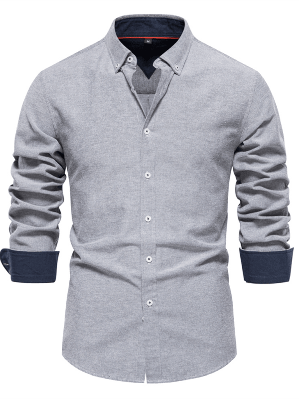 Men's casual versatile fashion solid color long-sleeved top - Venus Trendy Fashion Online