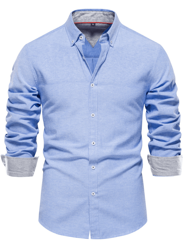 Men's casual versatile fashion solid color long-sleeved top - Venus Trendy Fashion Online