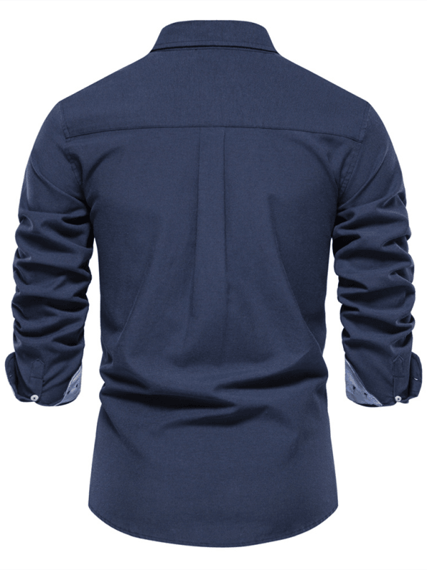 Men's casual versatile fashion solid color long-sleeved top - Venus Trendy Fashion Online