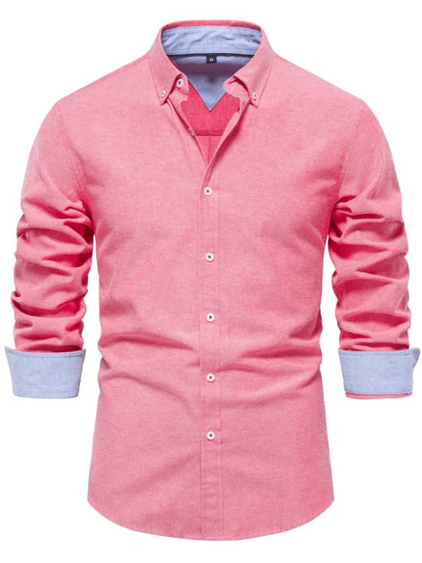 Men's casual versatile fashion solid color long-sleeved top - Venus Trendy Fashion Online