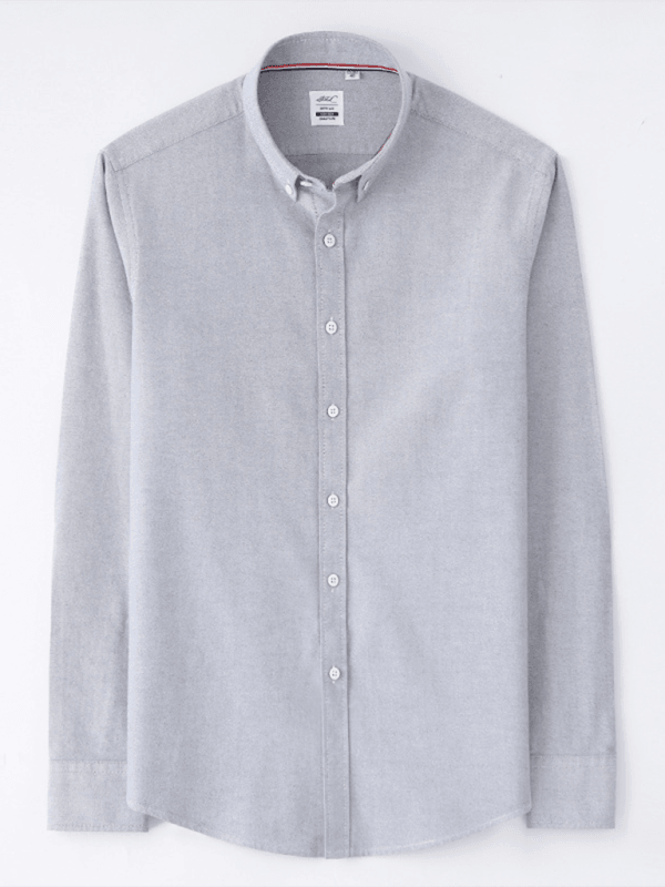 Men's Brushed Oxford Long Sleeve Shirt - Venus Trendy Fashion Online