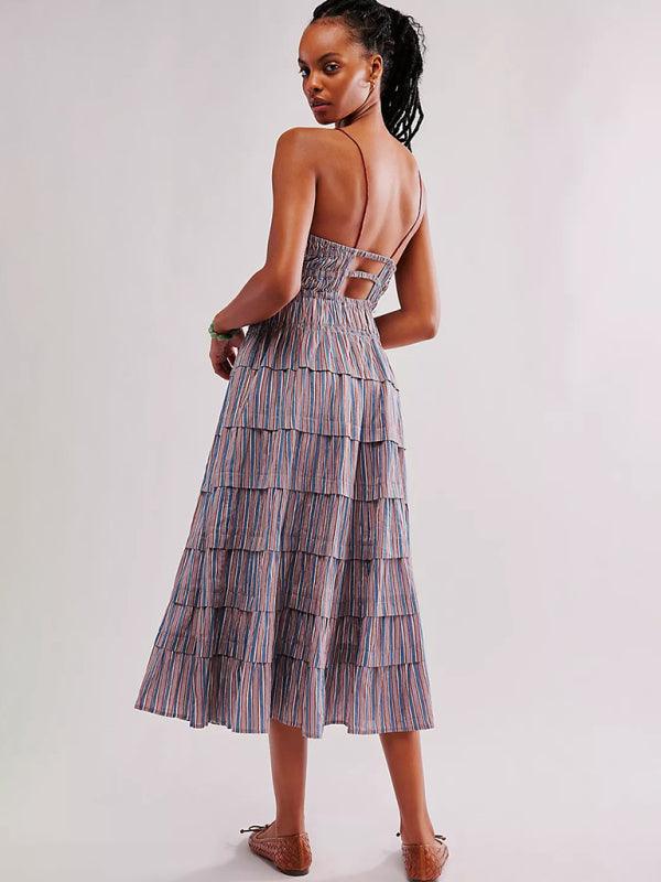 Fashionable casual strappy long dress - Venus Trendy Fashion Online