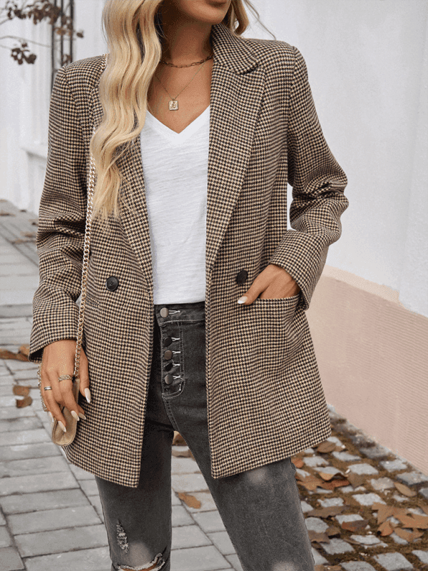 Women's Commuter Color Collision Lapel Button Down Blazer - Venus Trendy Fashion Online