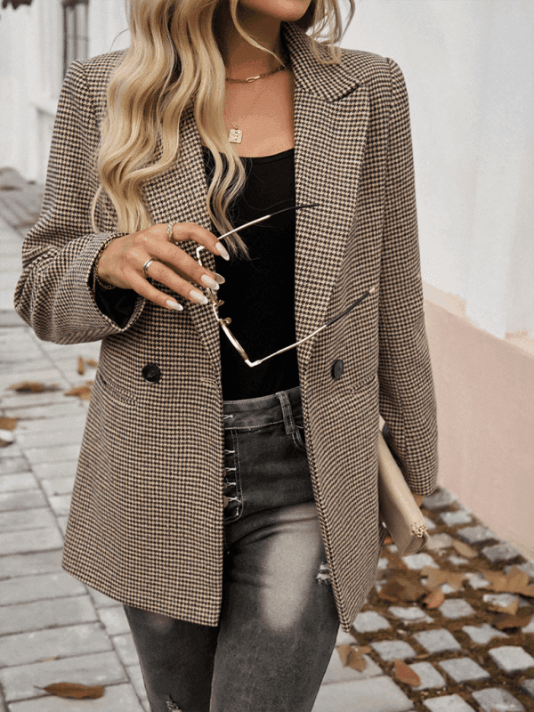 Women's Commuter Color Collision Lapel Button Down Blazer - Venus Trendy Fashion Online