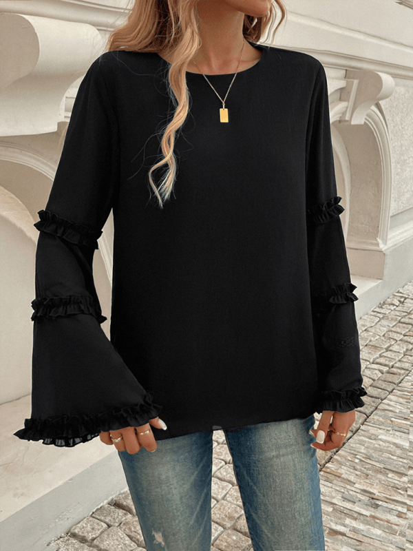 Women's loose flared long-sleeved top - Venus Trendy Fashion Online