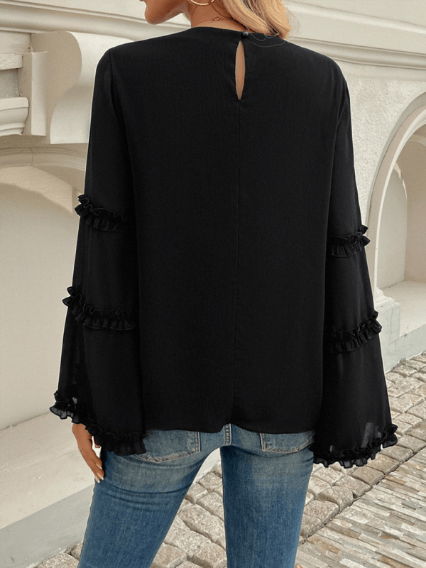 Women's loose flared long-sleeved top - Venus Trendy Fashion Online