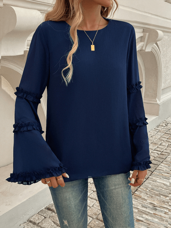 Women's loose flared long-sleeved top - Venus Trendy Fashion Online