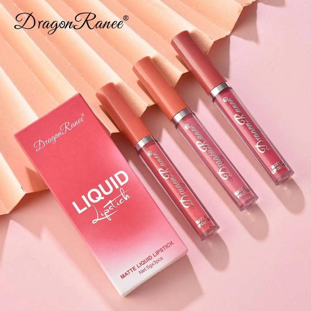 3pc/set Waterproof Matte Velvet Lip Gloss - Venus Trendy Fashion Online