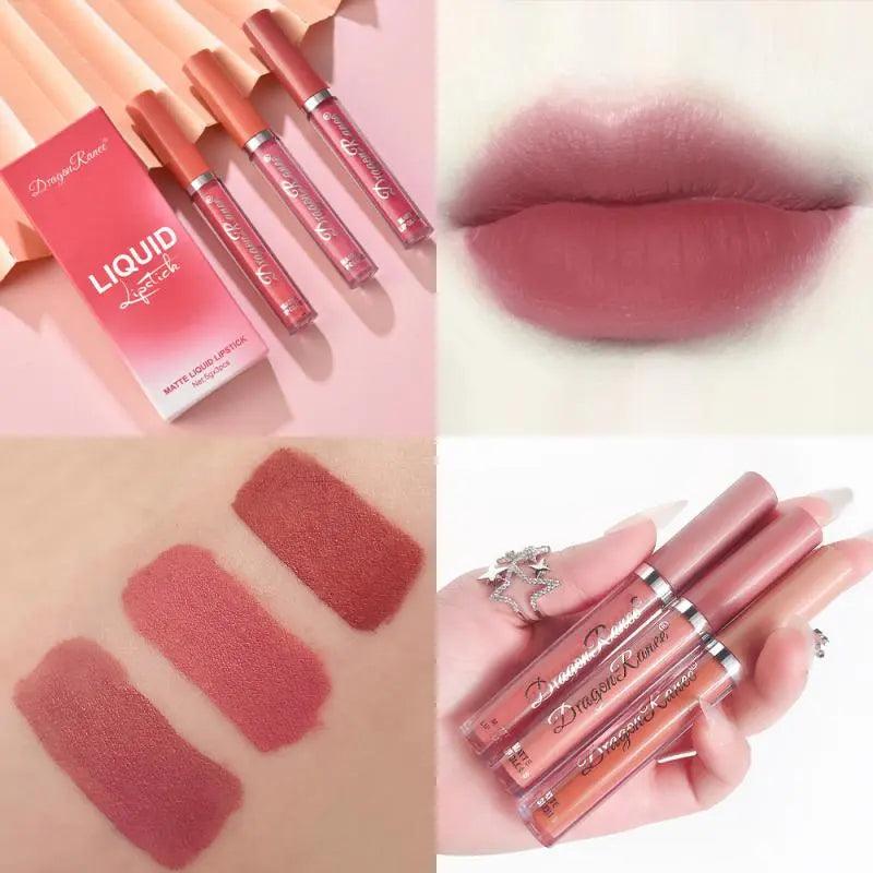 3pc/set Waterproof Matte Velvet Lip Gloss - Venus Trendy Fashion Online