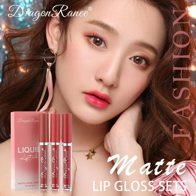 3pc/set Waterproof Matte Velvet Lip Gloss - Venus Trendy Fashion Online