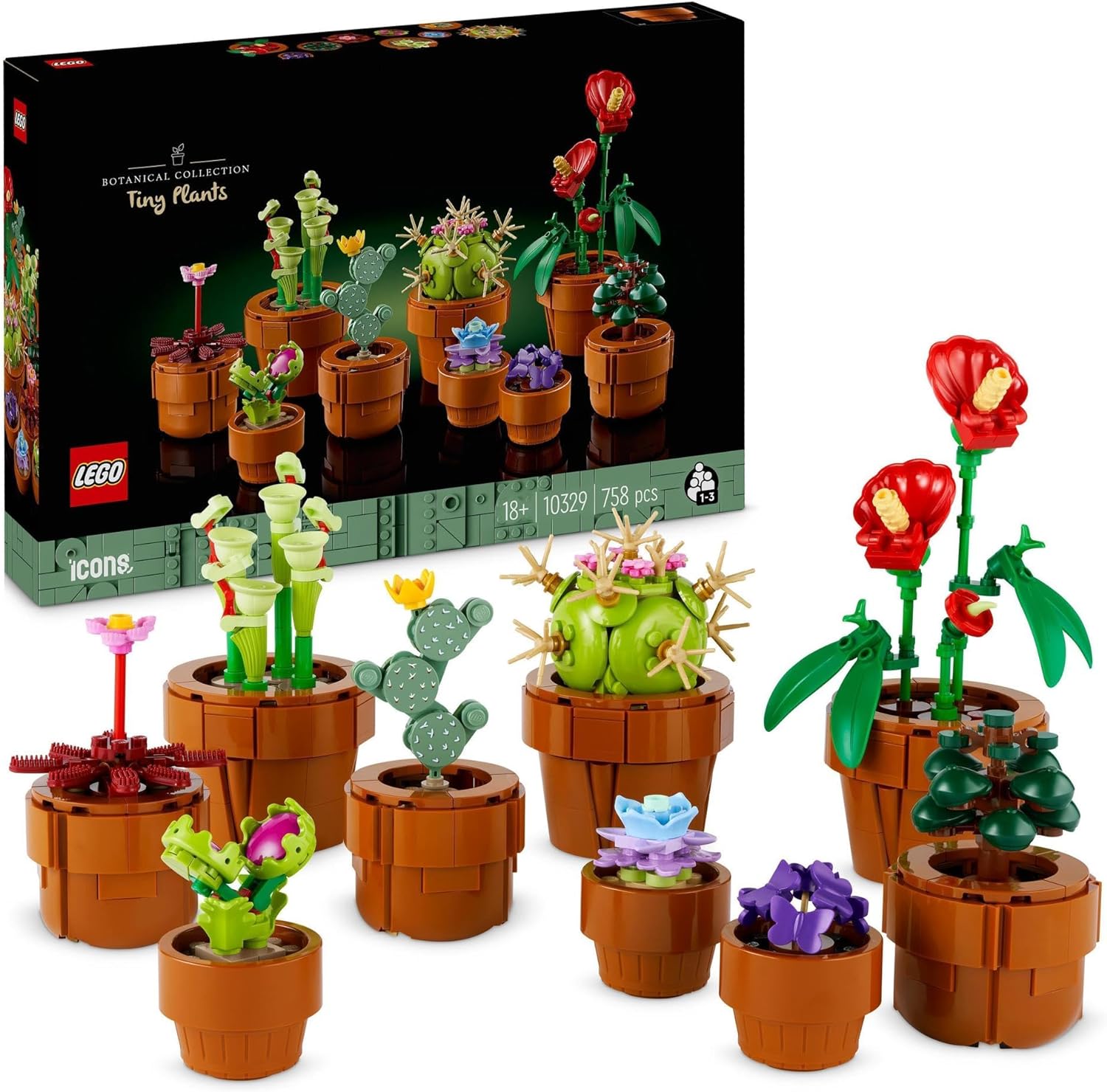 LEGO® Icons Tiny Plants 10329 Building Set, Home Decor for Adults and Flower-Lovers, Mindful Building Project - Venus Trendy Fashion Online