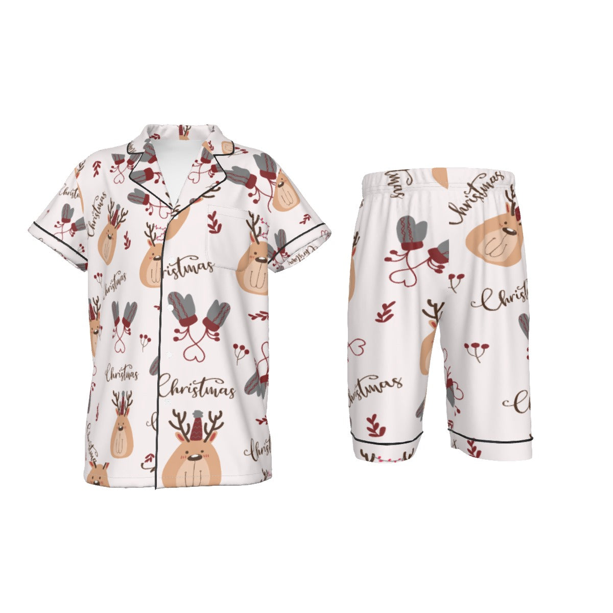 Xmas' design Kid's Imitation Silk Short Pajamas