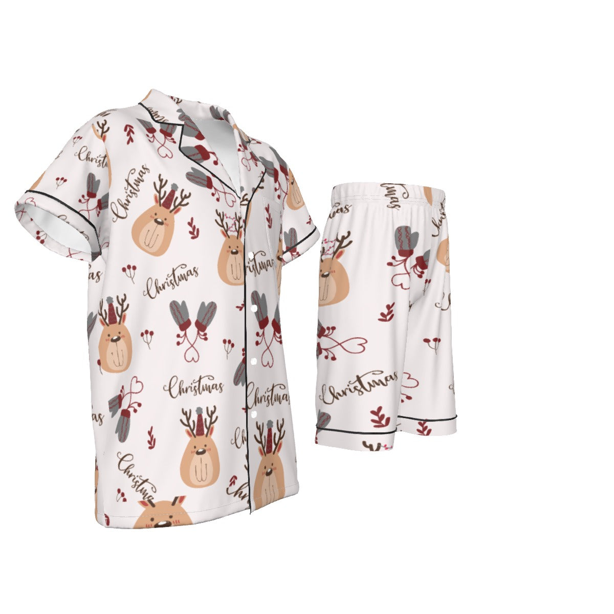 Xmas' design Kid's Imitation Silk Short Pajamas