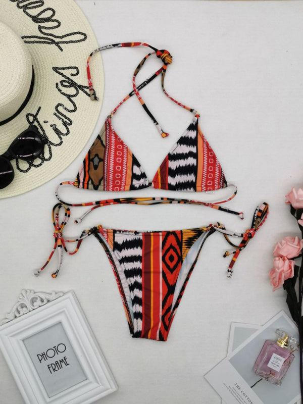 Feminine Western Print Two Piece Bikini Set Venus Trendy Fashion Online