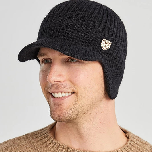 Men Winter Knitted Hat for Outdoor Ear Protection Warmth  56-61CM - Venus Trendy Fashion Online