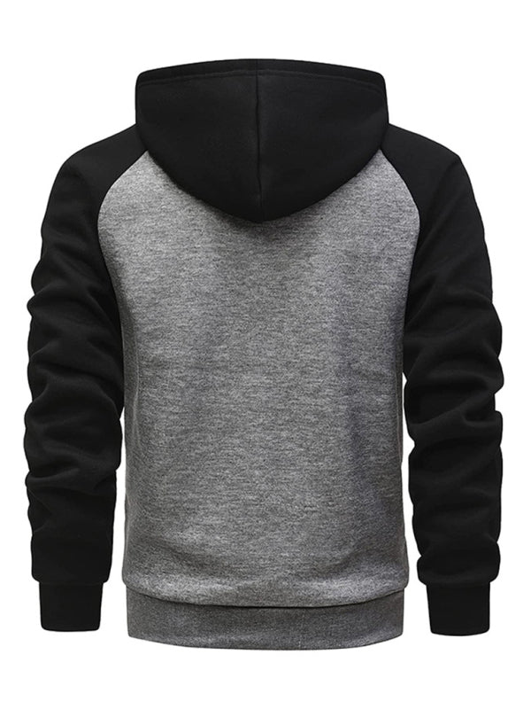 Jacket Contrasting color zipper cardigan plus fleece hoodie men's clothing Venus Trendy Fashion Online