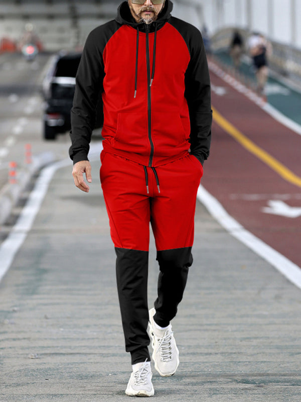 Men's new hooded sweatshirt with contrasting color casual sports suit Venus Trendy Fashion Online