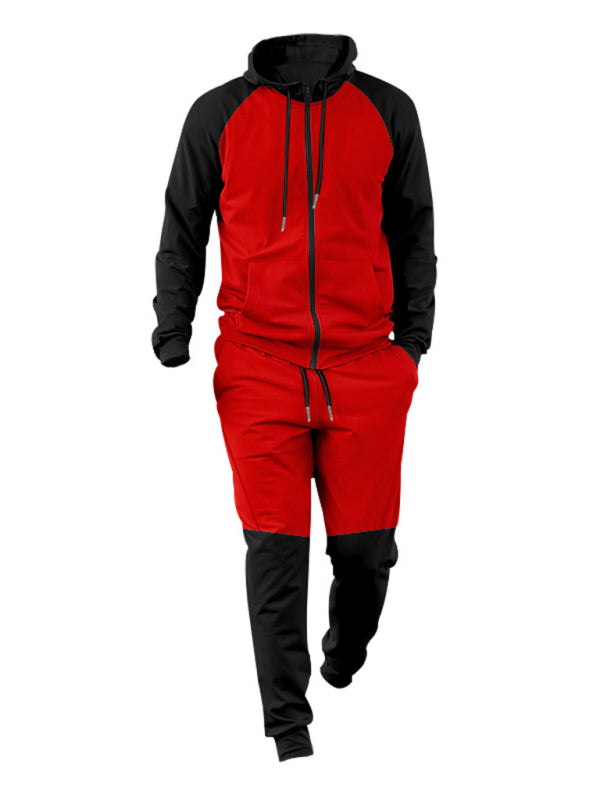 Men's new hooded sweatshirt with contrasting color casual sports suit Venus Trendy Fashion Online