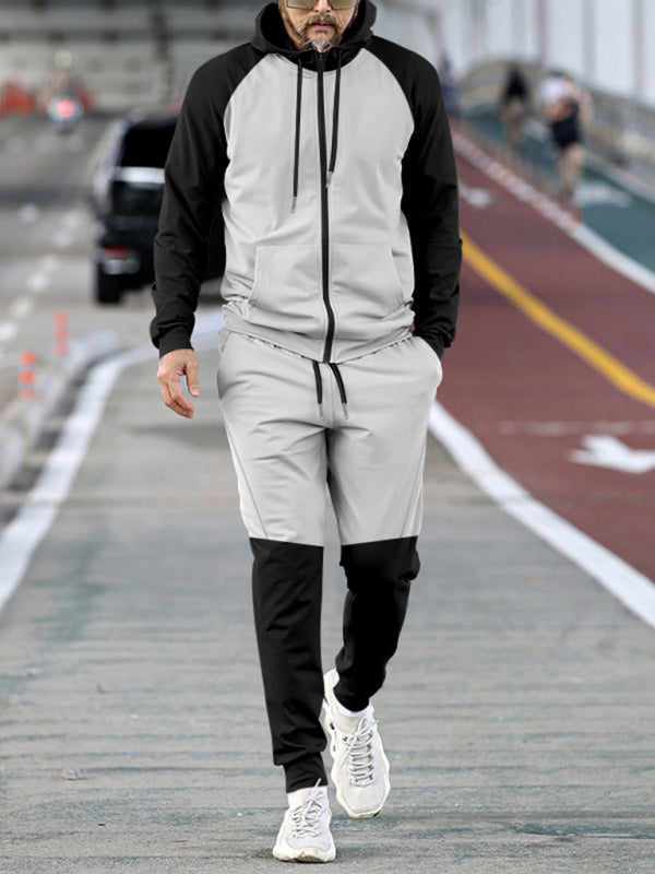 Men's new hooded sweatshirt with contrasting color casual sports suit Venus Trendy Fashion Online