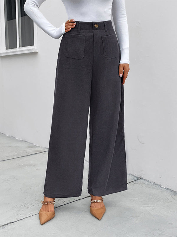 New Women's Corduroy Patch Pocket Casual Pants Venus Trendy Fashion Online