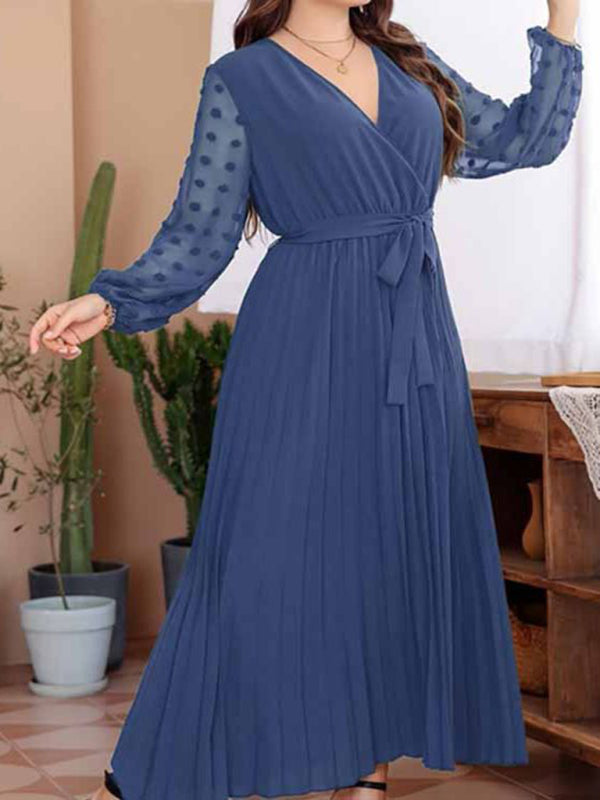 New large size elastic waist jacquard patchwork dress Venus Trendy Fashion Online