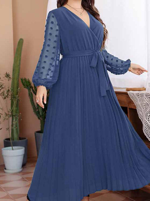 New large size elastic waist jacquard patchwork dress Venus Trendy Fashion Online