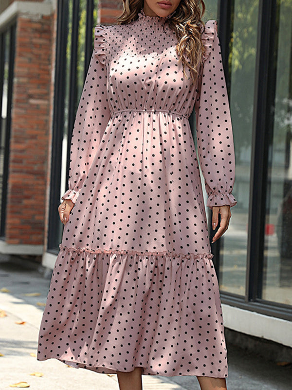 New women's long sleeve polka dot dress Venus Trendy Fashion Online