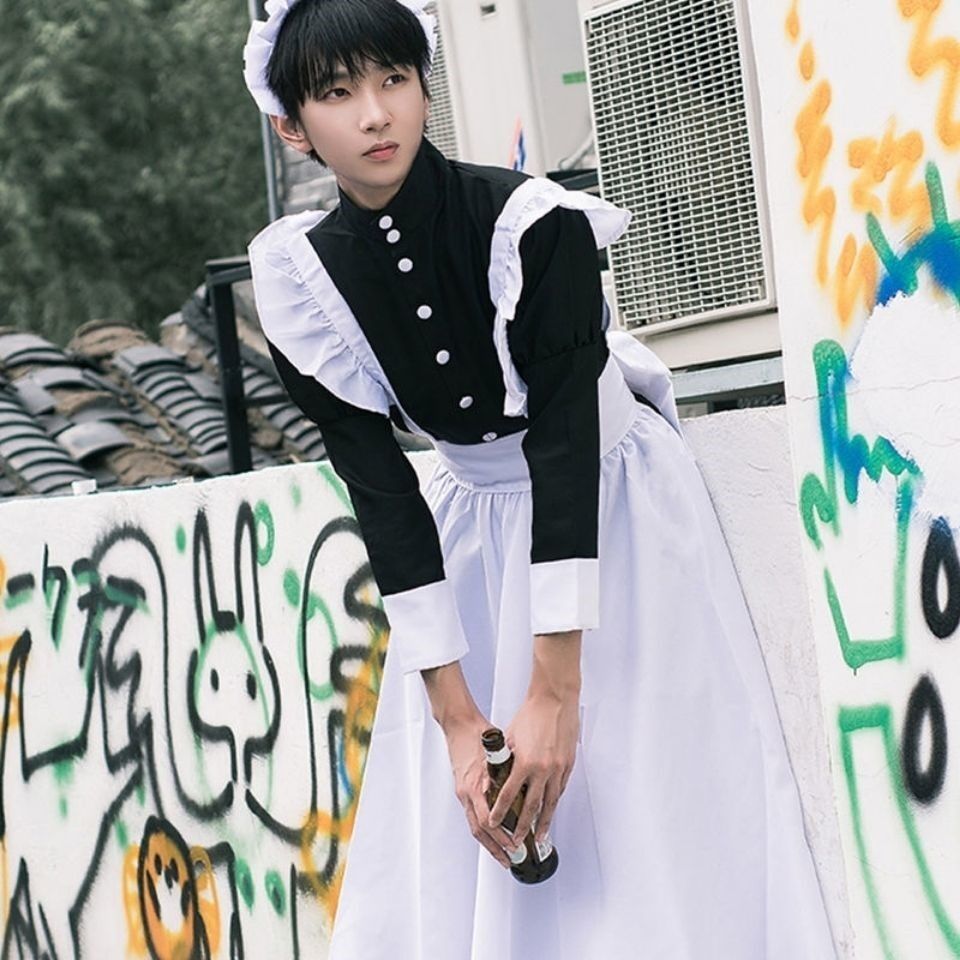 Cute Japanese Lolita Dress Anime Maid Outfit Loli Black Maid Dress - Venus Trendy Fashion Online
