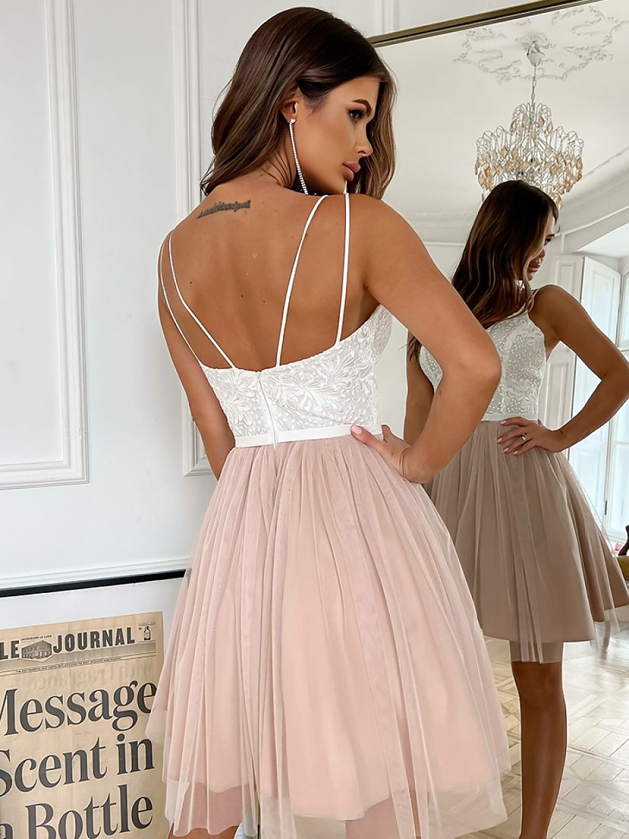 Pink sexy Evening dress Bicotone - Venus Trendy Fashion Online