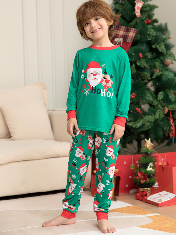 New Christmas Santa Claus Printed Parent-Child Home Clothes Set