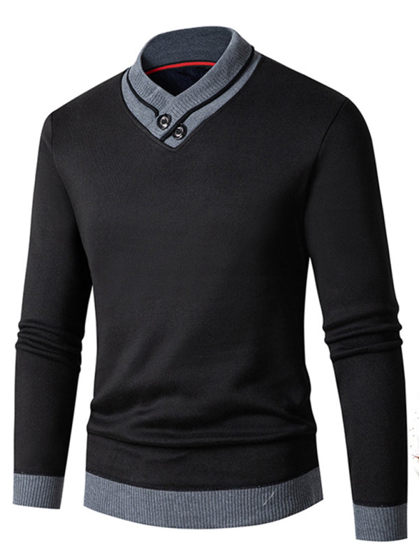 Men's new half turtleneck plus velvet slim long-sleeved sweater - Venus Trendy Fashion Online