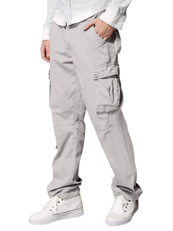 Men's multi-pocket loose casual straight cargo pants