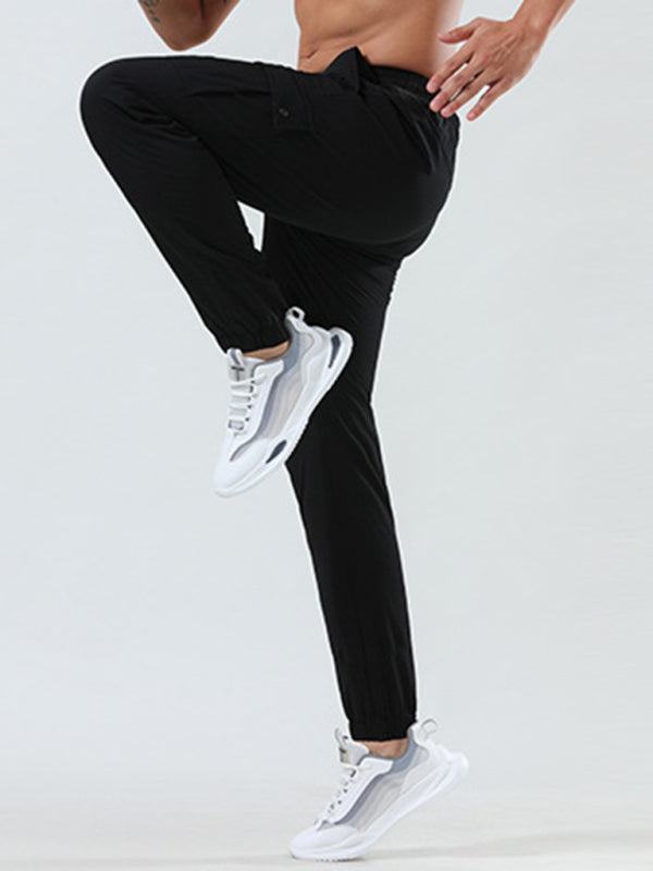 Men's quick-drying elastic casual fitness training zipper trousers - Venus Trendy Fashion Online