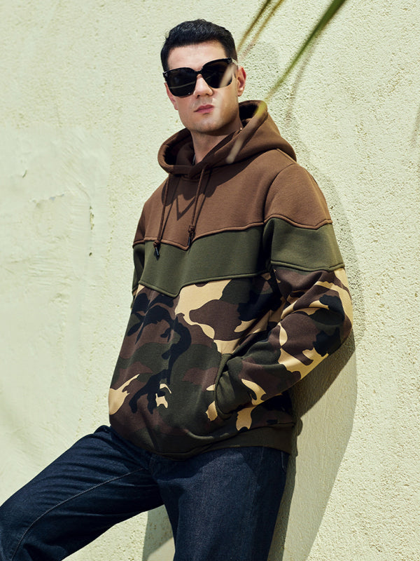 Men's casual color block and contrast fashion hooded sweatshirt - Venus Trendy Fashion Online