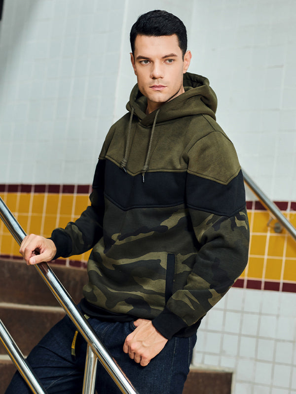 Men's casual color block and contrast fashion hooded sweatshirt - Venus Trendy Fashion Online