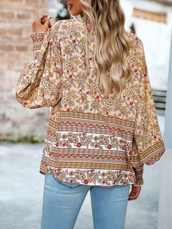 Women's Printed Vacation Casual Long Sleeve Top