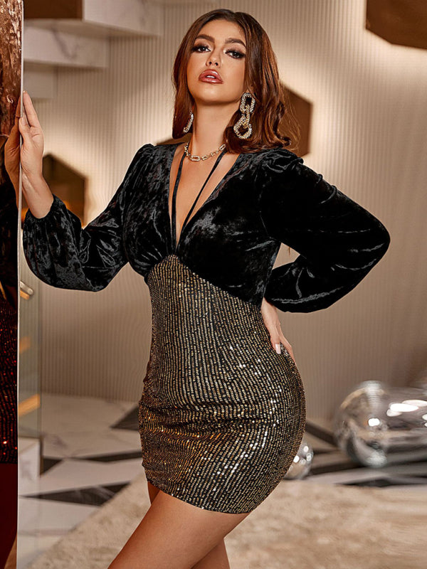 Women's Elegant and sexy Shiny party cocktail dress - Venus Trendy Fashion Online