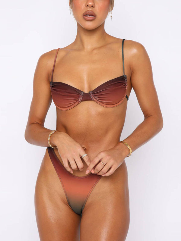 Female sexy suspenders gradient beach bikini - Venus Trendy Fashion Online