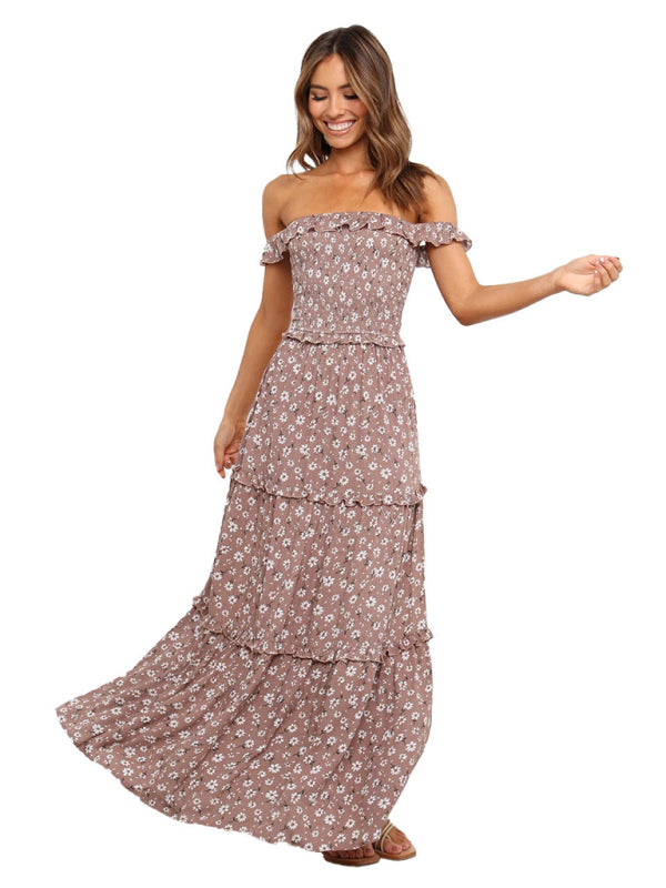Women's new small floral print fresh and sweet bust-wrapped dress - Venus Trendy Fashion Online