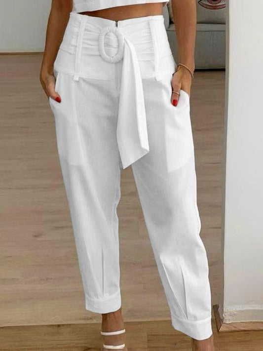 women's casual pants solid color cropped pants Venus Trendy Fashion Online